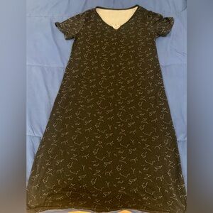 Happy Black Nightgown W/Constellations/stars XS/S Stretch Soft Celestial Comfy